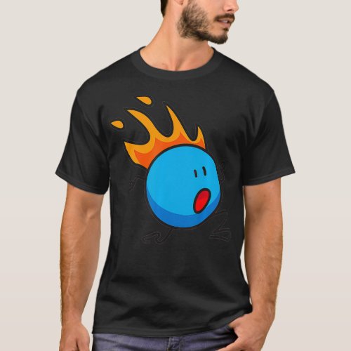 Hair on Fire Emoji Running Screaming Crazy Emergen T_Shirt