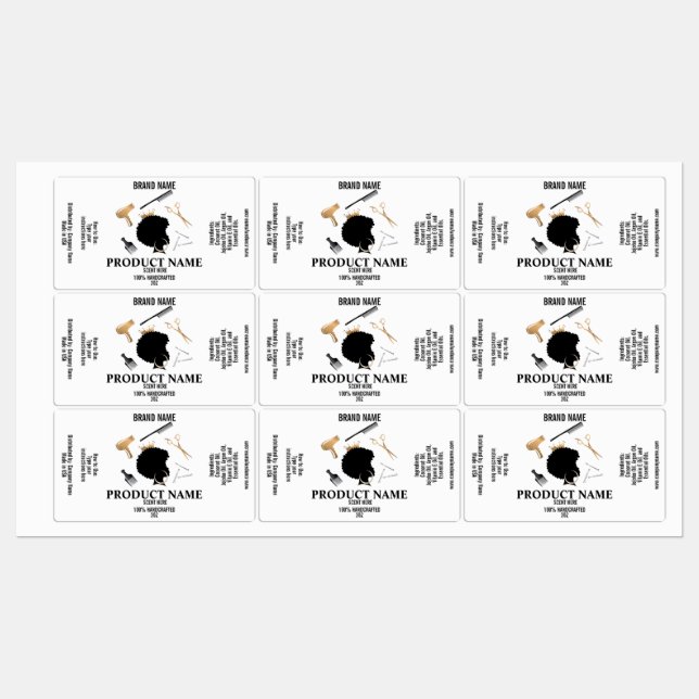 Hair Product Label template package product  (Sheet)