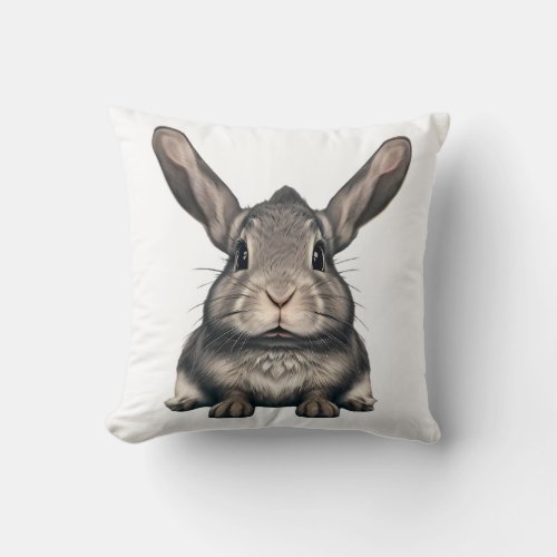 Hair _ Rabbit Throw Pillow