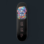 *~* Hair Rainbow Troll AP89 Neon Initial Skateboard<br><div class="desc">(Search code AP89 for Troll items and AP88 for medieval theme items ) Easily Transfer to other Zazzle Products. BLACK background Skateboard. The bright and oh so happy NEON Rainbow colors just pop the TROLL images and LETTERS. Customize / Personalize your INITIALS / MONOGRAM. Whimsical Cute funny Long Hair Troll...</div>