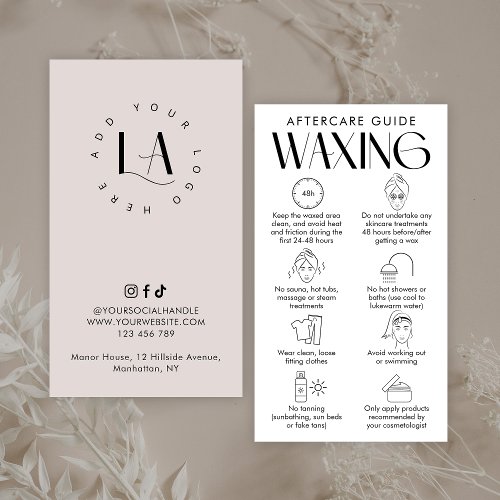 Hair Removal Body Wax Aftercare Modern Logo Cream Business Card