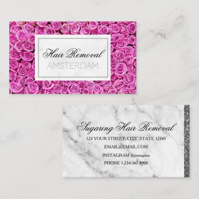 Hair Removal Marble Business Card (Front/Back)