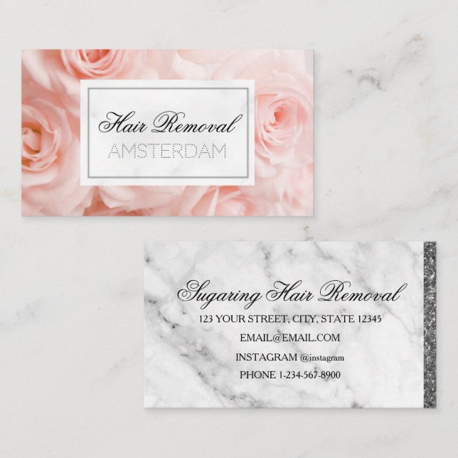 Hair Removal Marble Business Card (Front/Back)