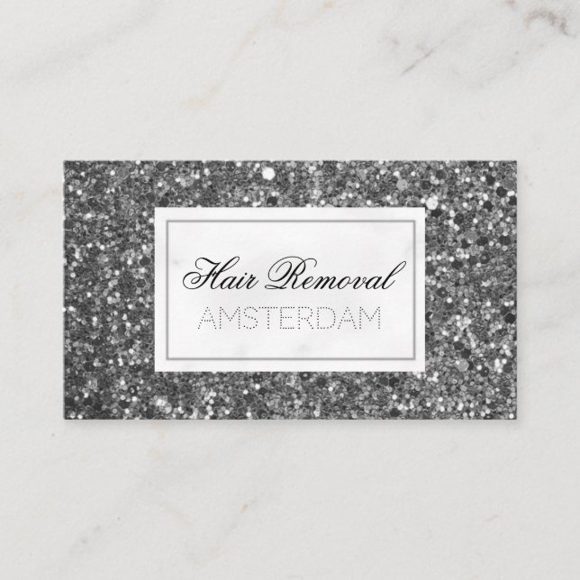 Hair Removal Marble Business Card (Front)