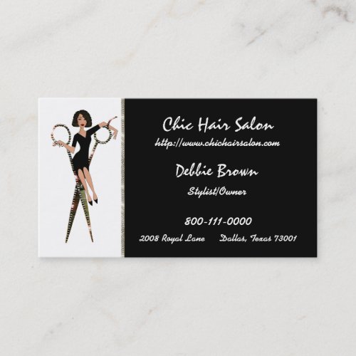 Hair Salon African American Diva Business Cards