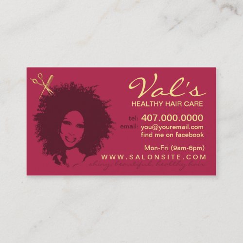 African American Hair Salon Business Cards