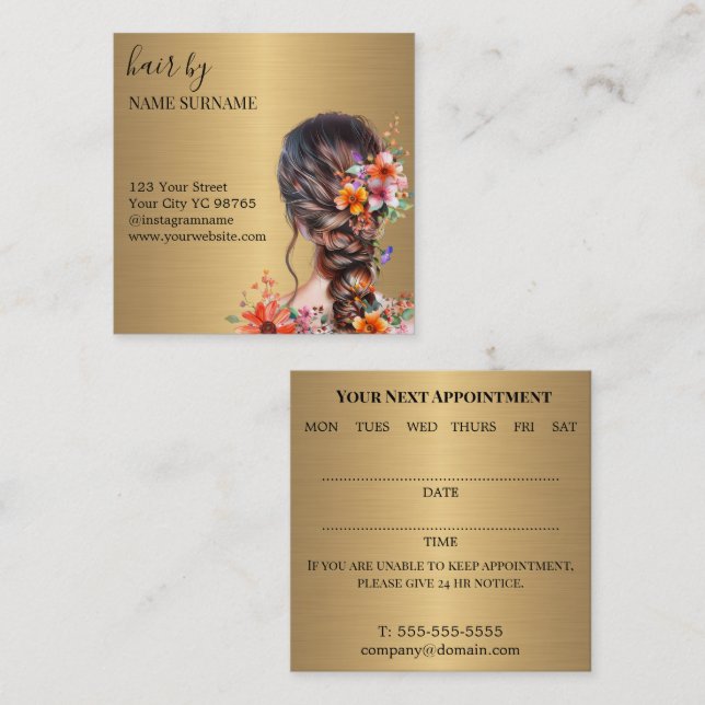 Hair Salon Appointment Business Card (Front/Back)