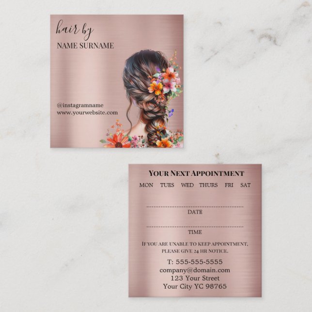 Hair Salon Appointment Business Card (Front/Back)