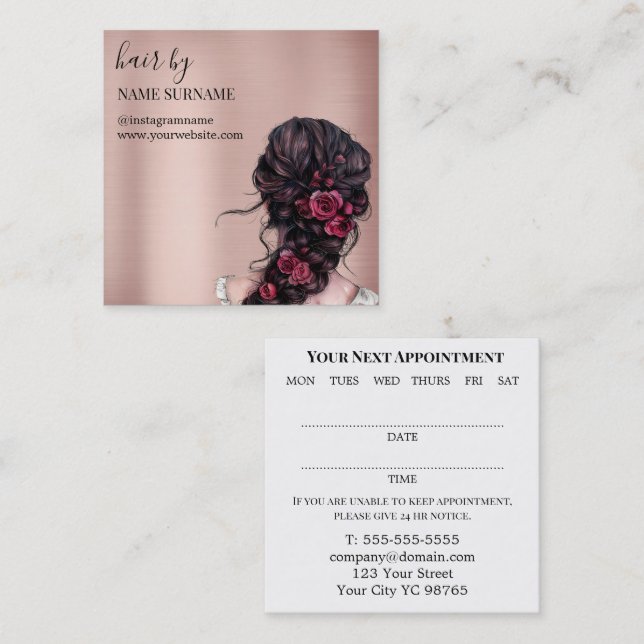 Hair Salon Appointment Business Card (Front/Back)