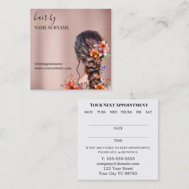 Hair Salon Appointment Business Card (Front/Back)
