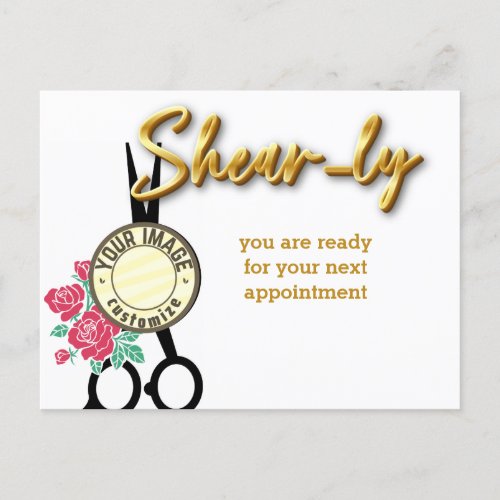 Hair Salon  Appointment Reminder with Scissors Postcard
