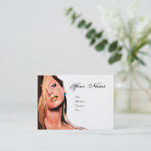 HAIR SALON,BEAUTY MAKE UP ARTIST COSMETICS White Business Card (Standing Front)