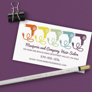 Hair Salon Beauty Parlor Retro Hairdryers Graphic Business Card