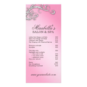Hair Salon Beauty Rack Card Jewelry Swirl Pink