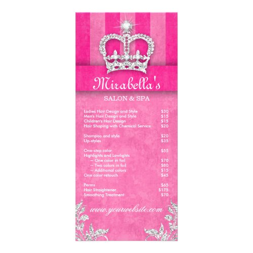 Hair Salon Beauty Rack Card Jewelry Swirl Pink