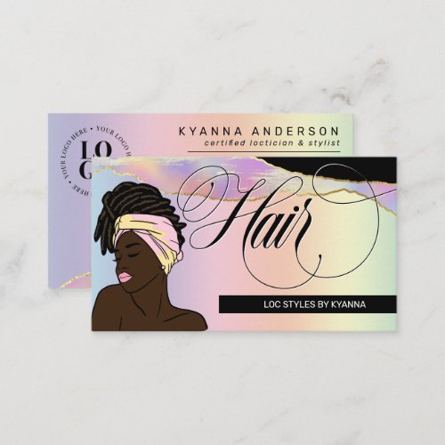 Hair Salon Braid Stylist Loctician Beautician B Business Card