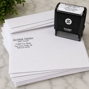 Hair Salon Branding Business Address Design Self-inking Stamp