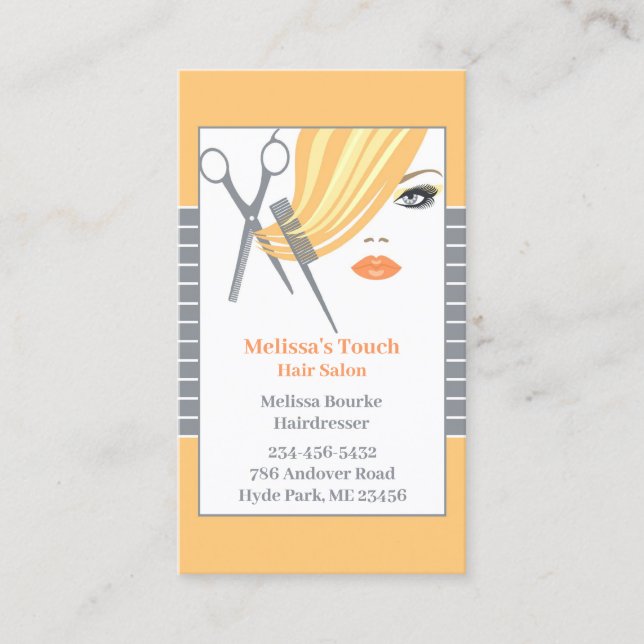 Hair Salon Business Card Template (Front)