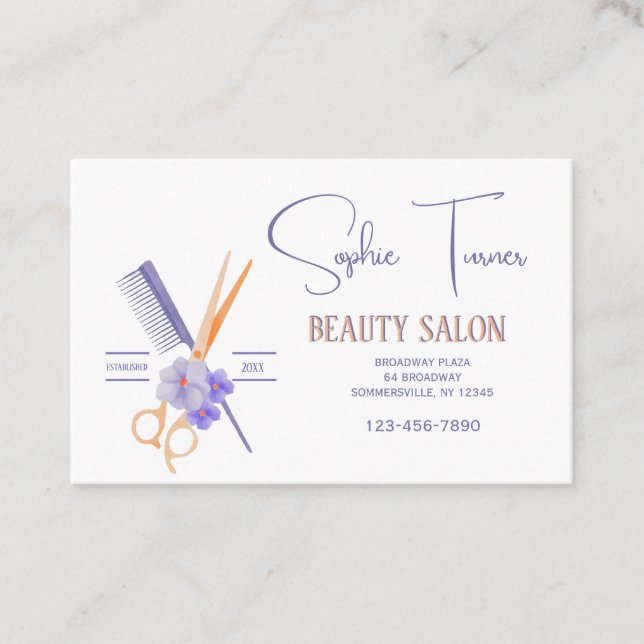 Hair Salon Business Cards (Front)