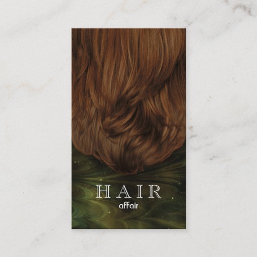 Customizable Hair Salon Business Cards Green Black