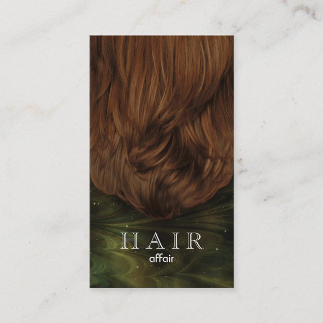 Hair Salon Business Cards Green Black (Front)