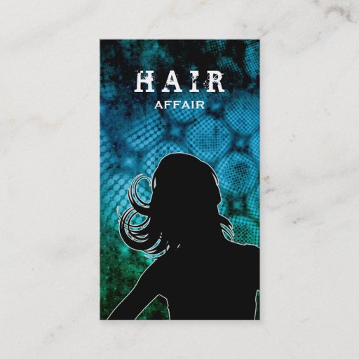 Customizable Hair Salon Business Cards Turquoise blue