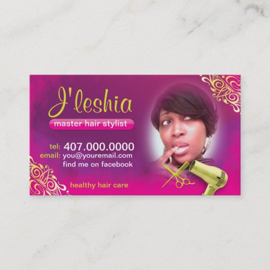 Hair Salon Business Cards With Your Photo Picture Zazzle Com