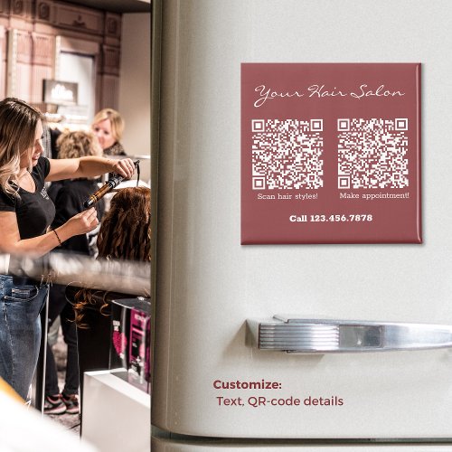 Hair Salon Call Scan Styles Appointment Magnet