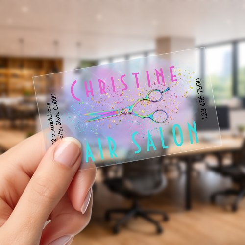 Hair salon clear business cards