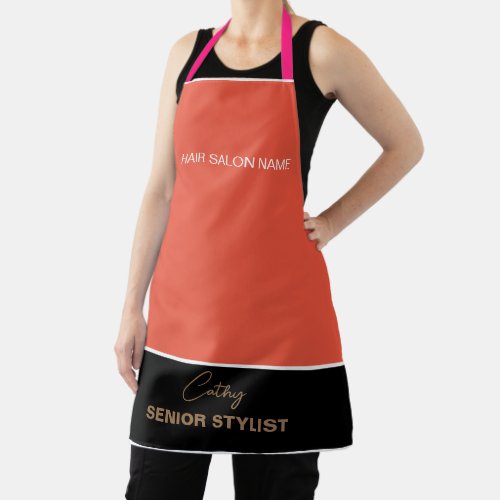 Hair Salon Company Name And Employee Title Apron