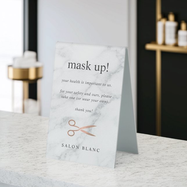 Hair Salon Covid Safety | Please Wear A Mask Table Tent (Creator Uploaded)