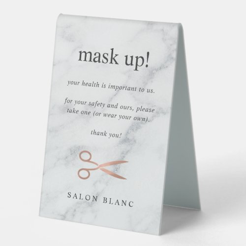Hair Salon Covid Safety  Please Wear A Mask Table Tent Sign