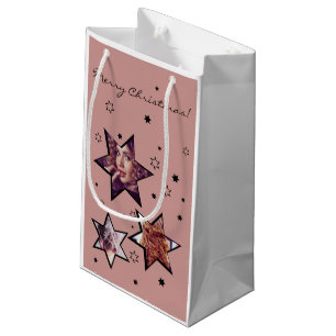 Hair Salon Custom Photo Stars Christmas Small Gift Bag