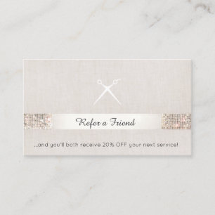 Hair Salon Customer Referral Sequin Scissors