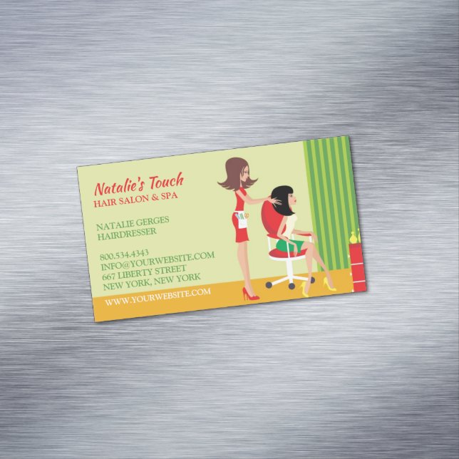 Hair Salon Dresser Business Card Magnet (In Situ)