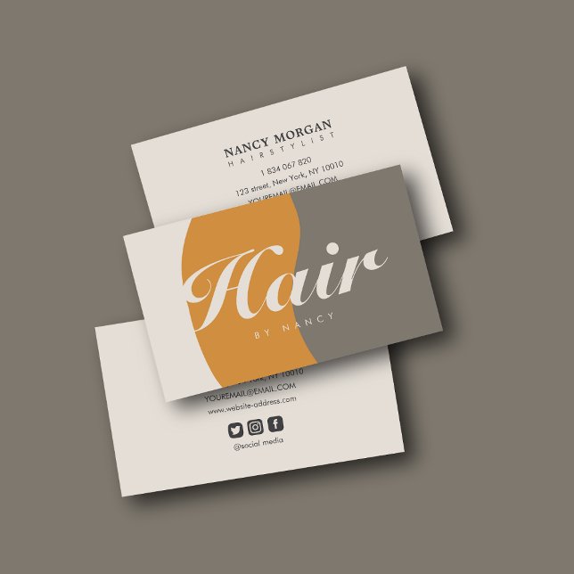 Hair Salon Earth Tones Rustic  Business Card (Creator Uploaded)