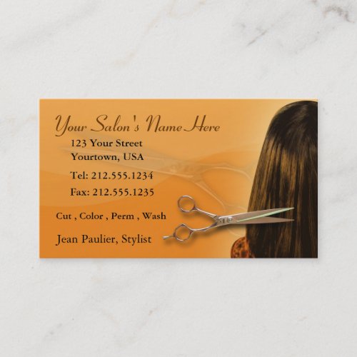 Hair Salon Editable Business Card