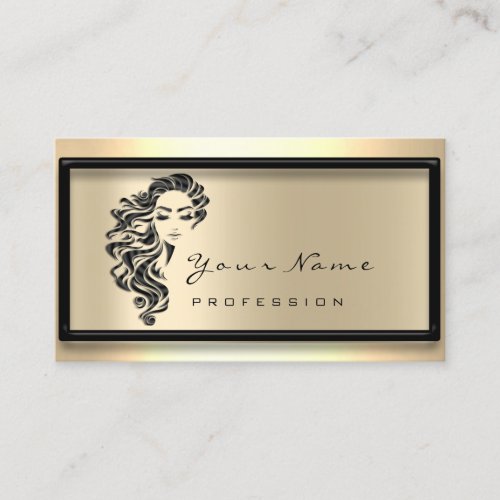 Hair Salon Eyelash Extension Makeup Artist Gold Business Card