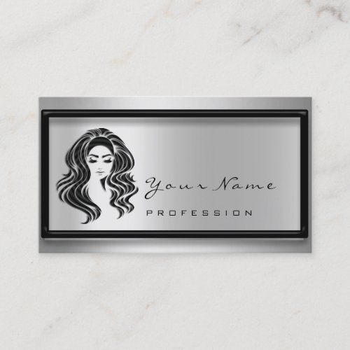 Hair Salon Eyelash Extension Makeup Artist Grey Business Card