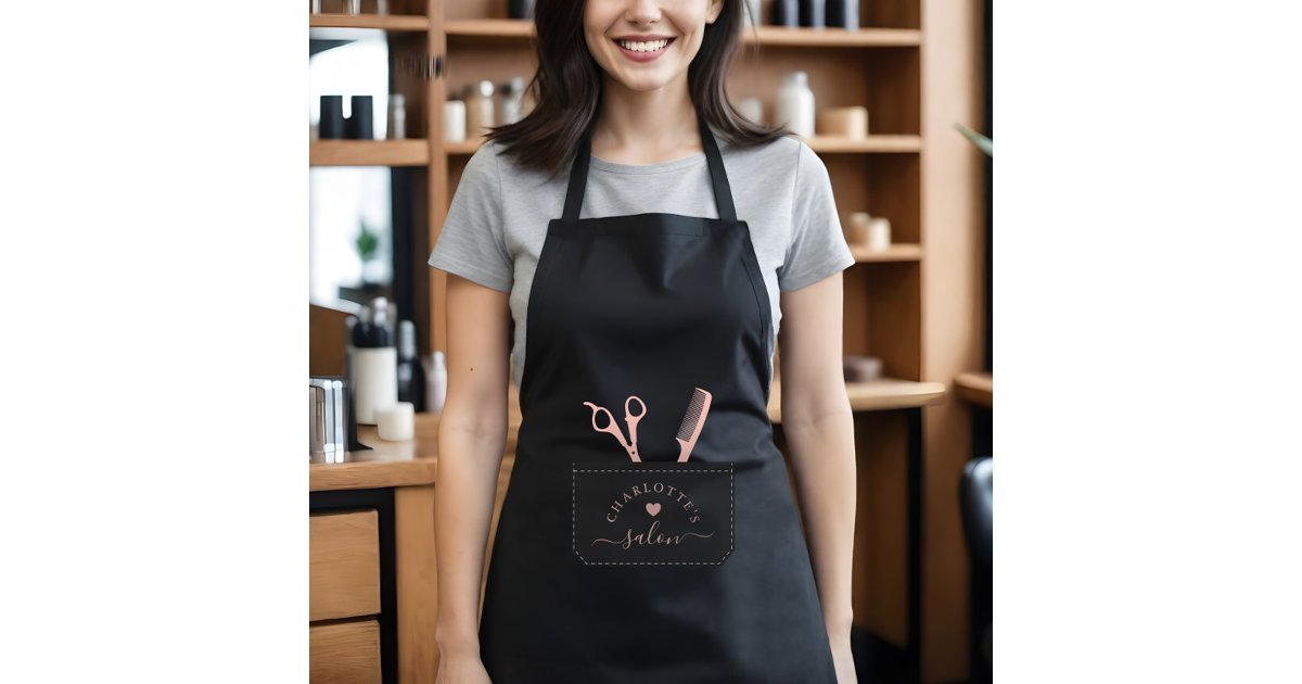 Scissors Apron Hair Salon Fake Stitched Pocket Comb & Scissors Apron | Zazzle