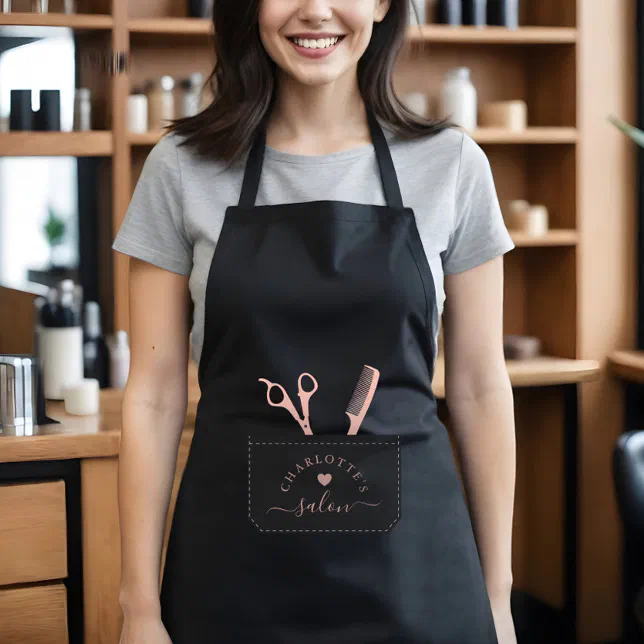 Scissors Apron Hair Salon Fake Stitched Pocket Comb & Scissors Apron | Zazzle