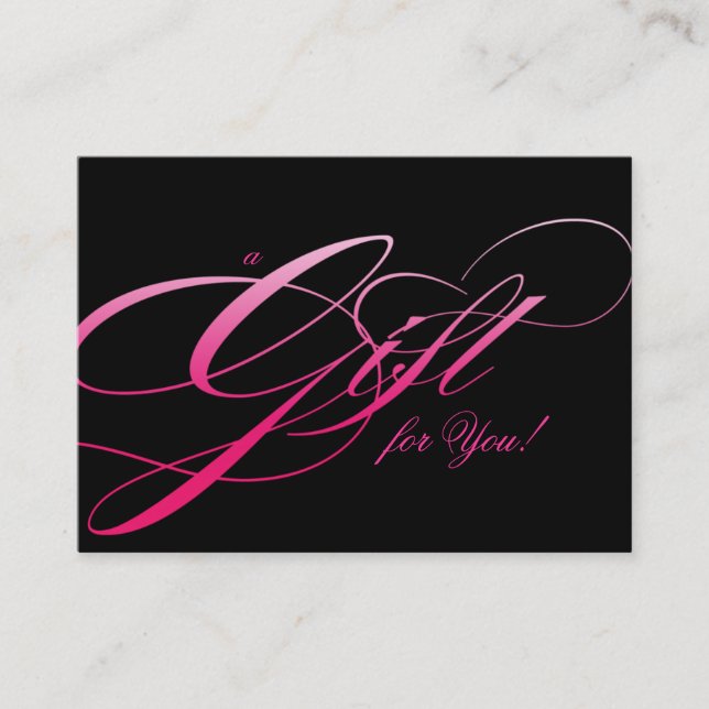 Hair Salon Gift Certificate Black Pink (Front)