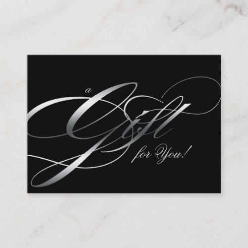 Hair Salon Gift Certificate Black Silver Business Card Template