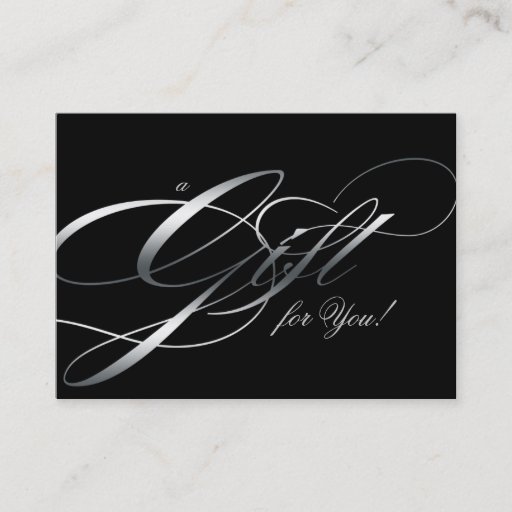 Customizable Hair Salon Gift Certificate Black Silver Business Card Template