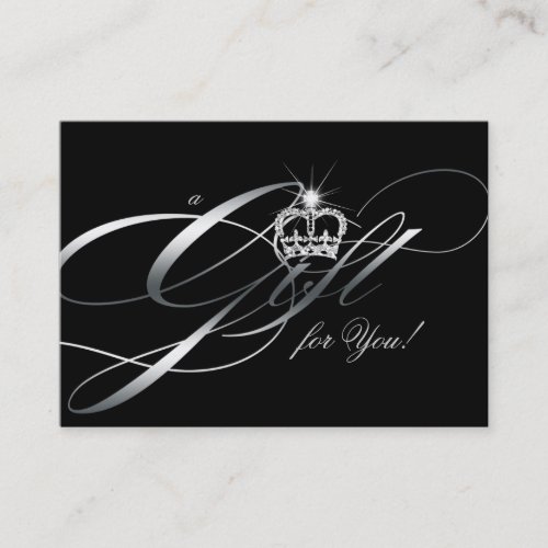 Hair Salon Gift Certificate Black Silver Crown