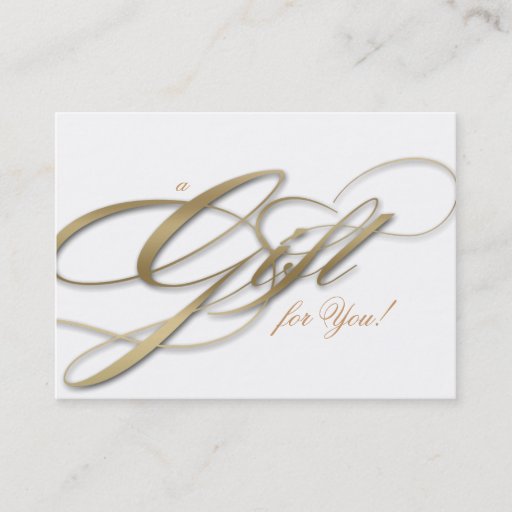 Customizable Hair Salon Gift Certificate White Gold Business Card Templates