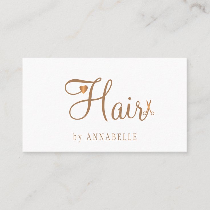 Hair salon glam white gold metallic hairstylist business card | Zazzle
