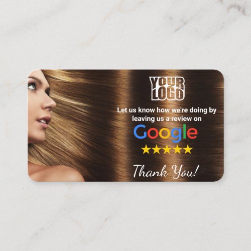 Hair salon Google Review Template With QR  Business Card