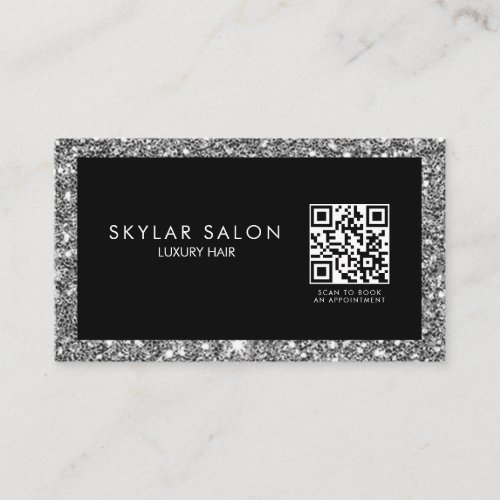 Hair Salon Hair Extensions QR code  Business Card