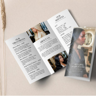 Hair Salon Hair Trifold Price List Brochures